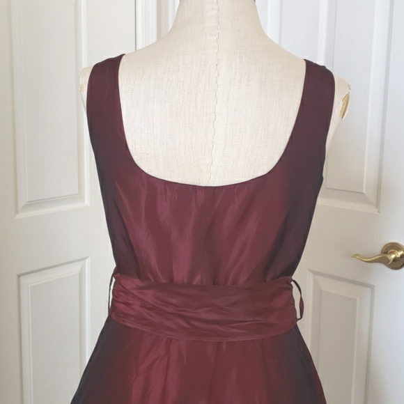 ANTONIO MELANI  Burgundy Red Formal Dress Fit and Flare Iridescent Satin SIZE 2 - Picture 6 of 11